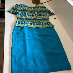 NWT Vintage Maggie London 100% silk dress 4 petite